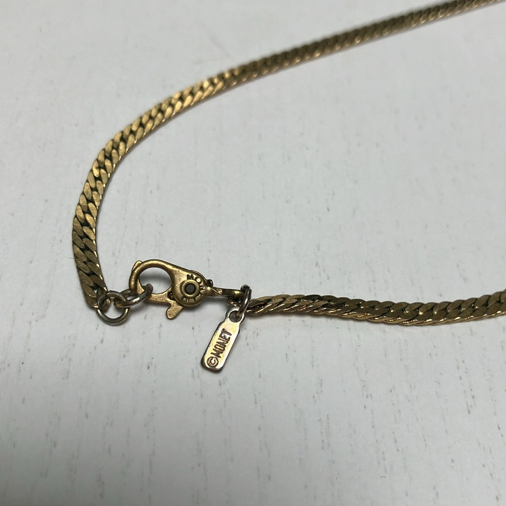 Vintage MONET herringbone gorgeous Elegant Gold Necklace